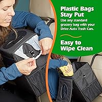 Vista 8 de Drive - Basurero plegable para automóvil con 20 bolsas, a prueba de fugas, negro, mediano