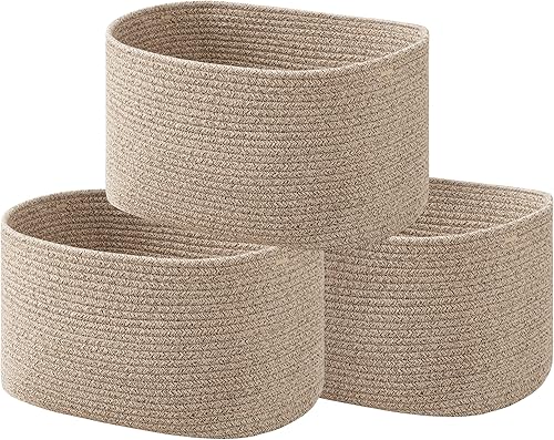 UBBCARE Cestas de almacenamiento para estantes, cestas más grandes de 15 x 10 x 9 pulgadas para organizar, cesta de cuerda de algodón suave, canasta