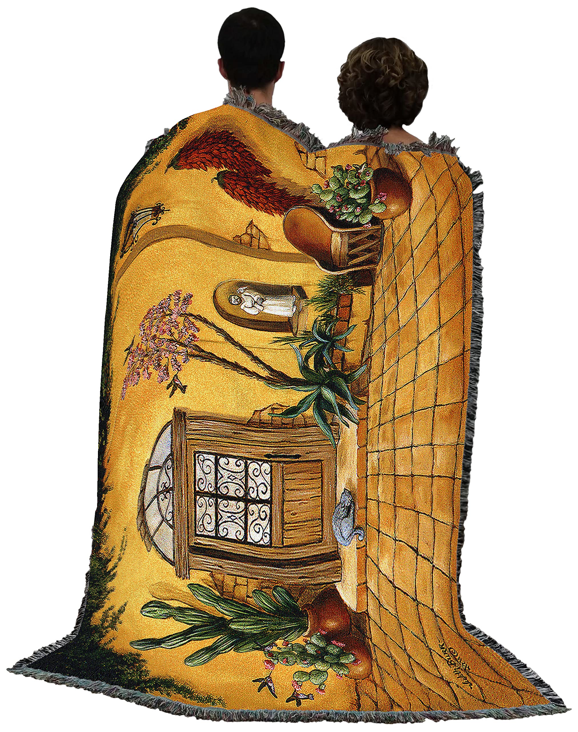 Pure Country Weavers Our Lady of Charity - Nuestra Senora de la Caridad del Cobre - Patroness of Cuba - Catholic Religious Gift Tapestry Throw Woven from Cotton - Made in the USA (72x54