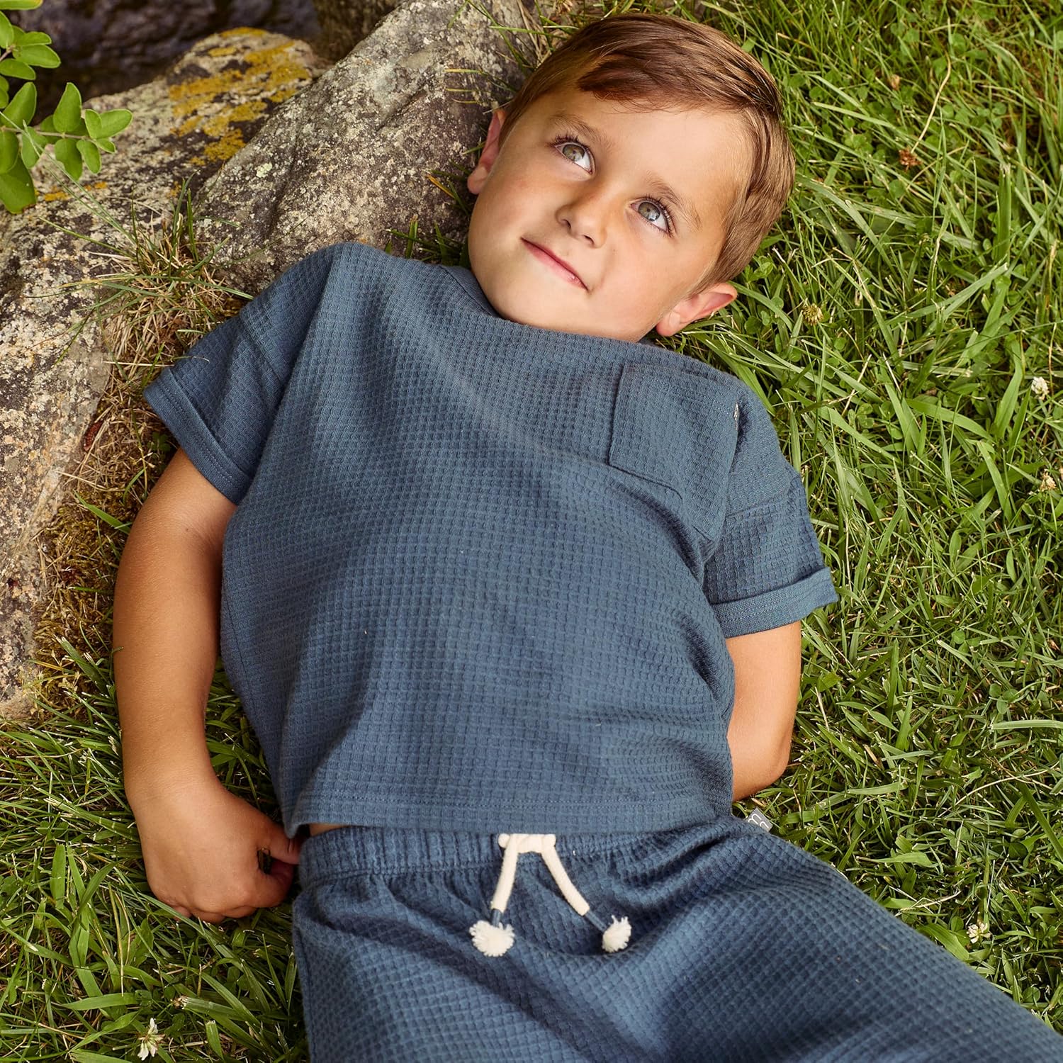 Modern Moments by Gerber Boys' Baby and Toddler Honey Comb Sweater Knit Top and Pant Set - Image 4