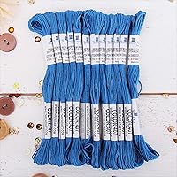 Vista 39 de 12 madejas ThreadArt Premium de hilo de bordar de algodón egipcio de fibra larga Gris antiguo 6 hilos divisibles de 8.75 yardas cada uno