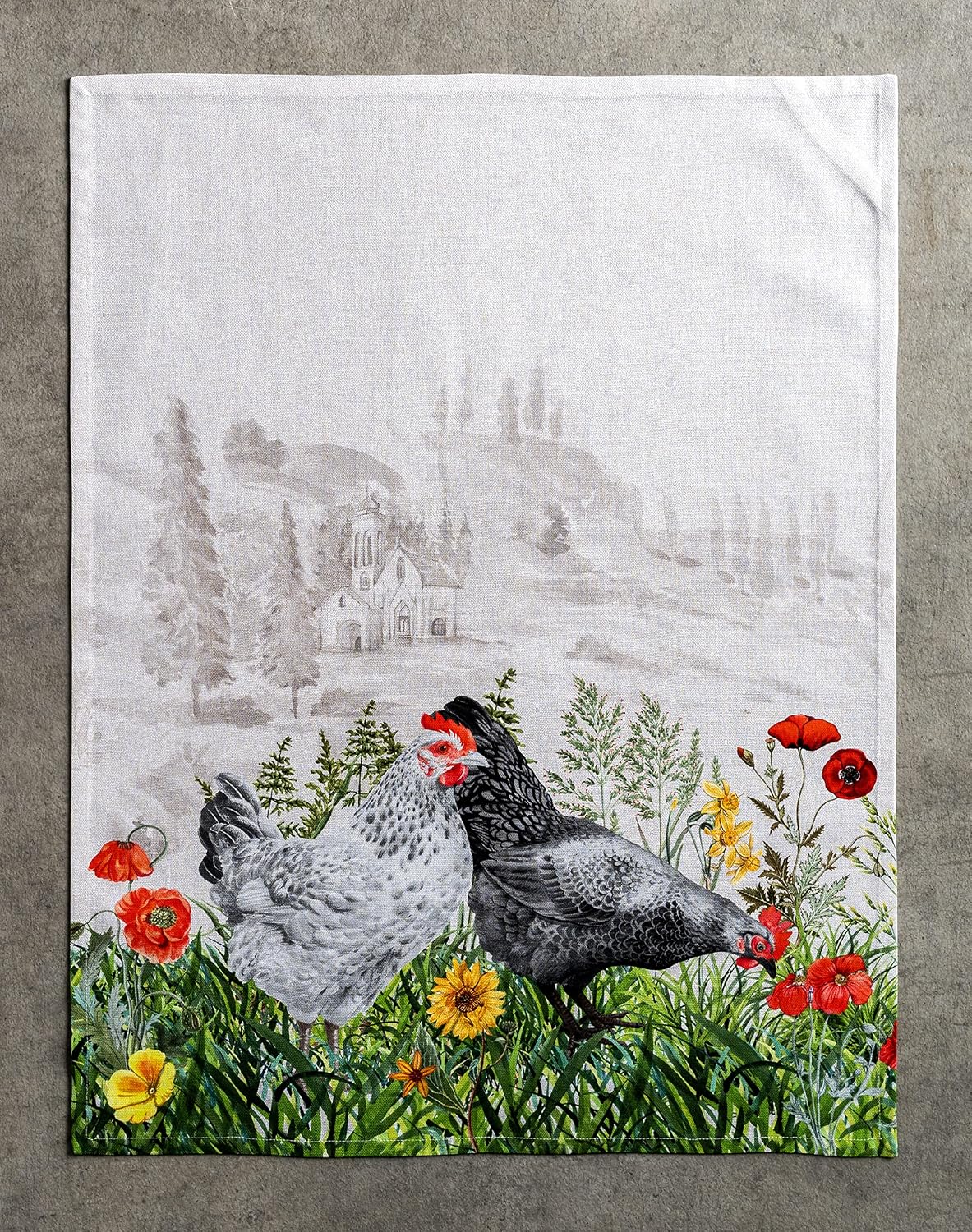Maison d' Hermine Basse Cour Bundle Set 100% Cotton Apron (27.50 Inch by 31.50 Inch), Set of 3 Kitchen Towels (20 Inch by 27.5 Inch) and Oven Mitt (7.5 Inch by 13 Inch)/Pot Holder (8 Inch by 8 Inch) image 5