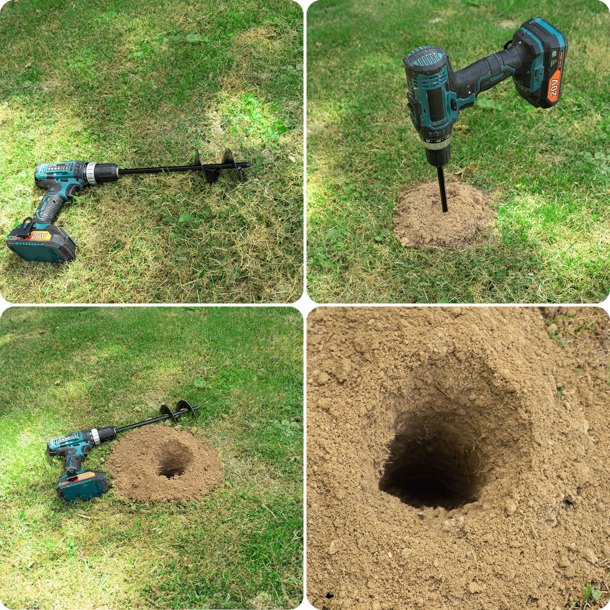 KADAX Punta elicoidale da 80 mm per trapano, punta per giardino, trivella per trapano, punta per piante per lavori in giardino, punta a spirale per forare buchi nel terreno