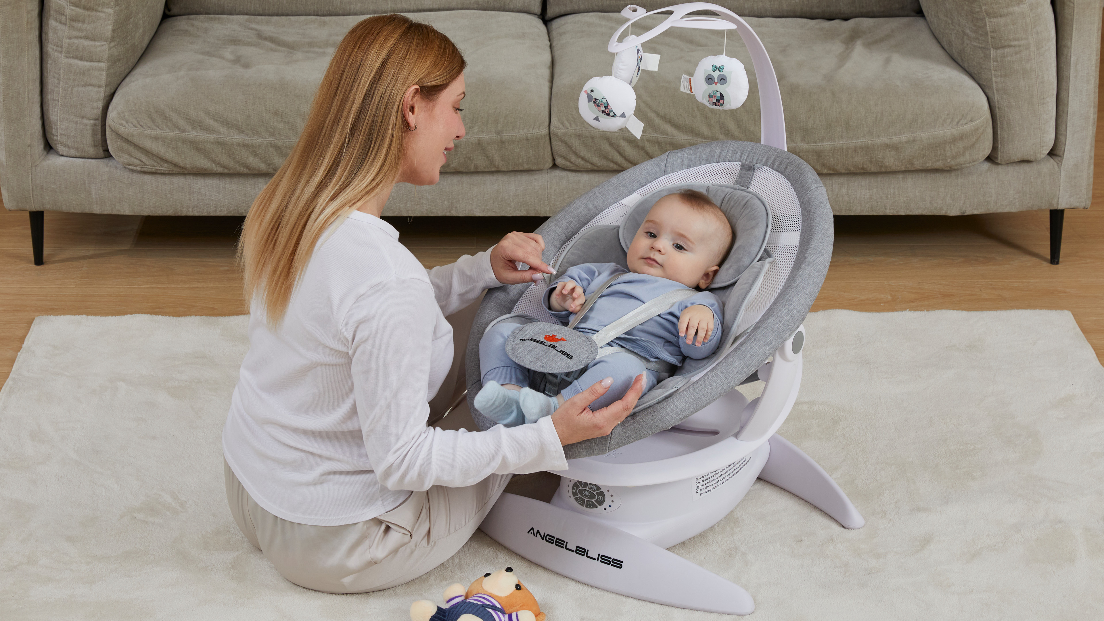 Espreguiçadeira Bebe Balancín Eléctrico Para Bebé Velocidades