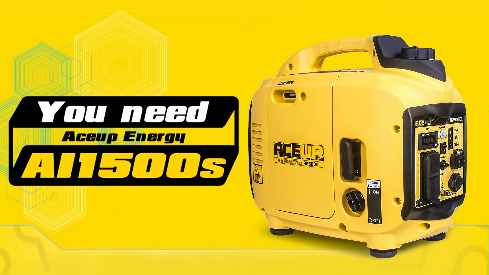 Aceup Energy Quiet 1500 Watt Small Gas Inverter Generator Portable