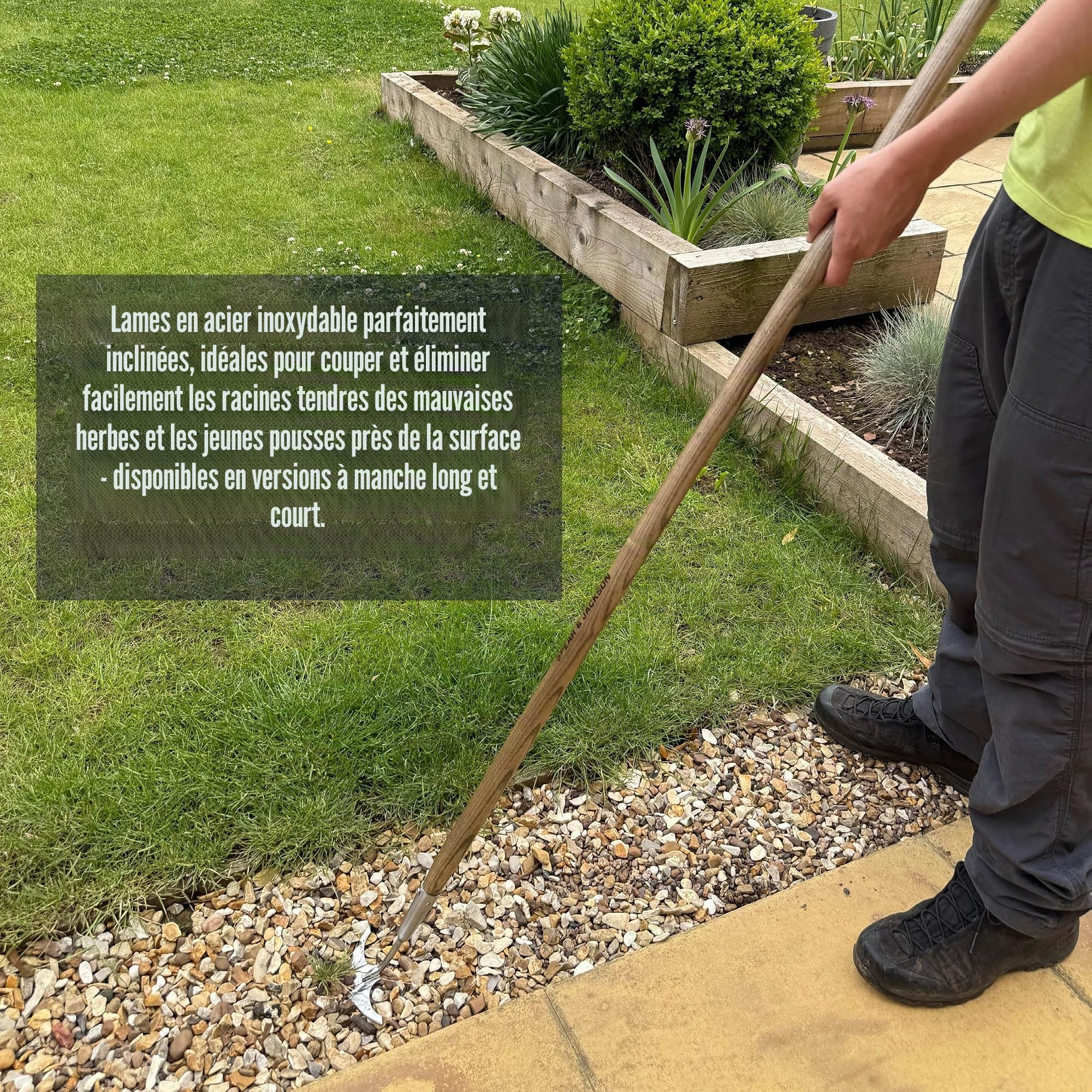 Spear & Jackson 4582LWH – Binette Ailée à Long Manche – Désherbeur de Précision en Acier Inoxydable pour Espaces Étroits, Terrasses et Graviers, Idéal pour Couper Les Racines des Mauvaises Herbes