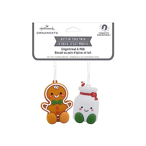 Hallmark Better Together Gingerbread and Milk Magnetic Christmas Ornaments, Set of 2 (0001HGO3026)