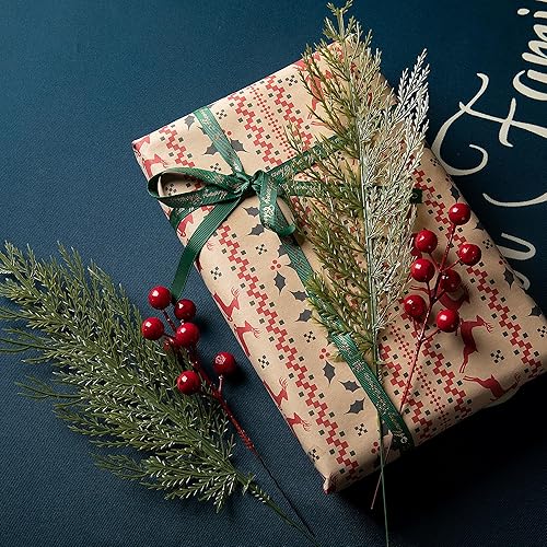 Miniatura 5 de Watayo 60 ramas de pino artificiales, 13.5 pulgadas de plástico de hojas de pino sintético, ramitas de pino de Navidad falsas para manualidades,