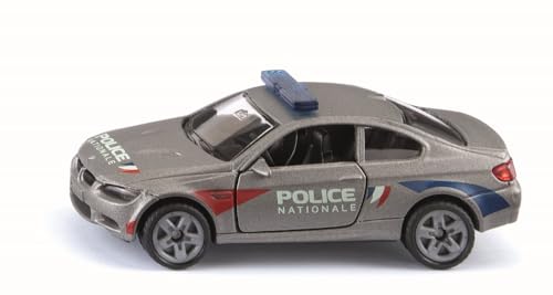 Siku 1532001, BMW M3 Coupé Polizei Frankreich, Metall/Kunststoff, Anthrazit, Spielzeug-Auto für Kinder, Öffenbare Türen