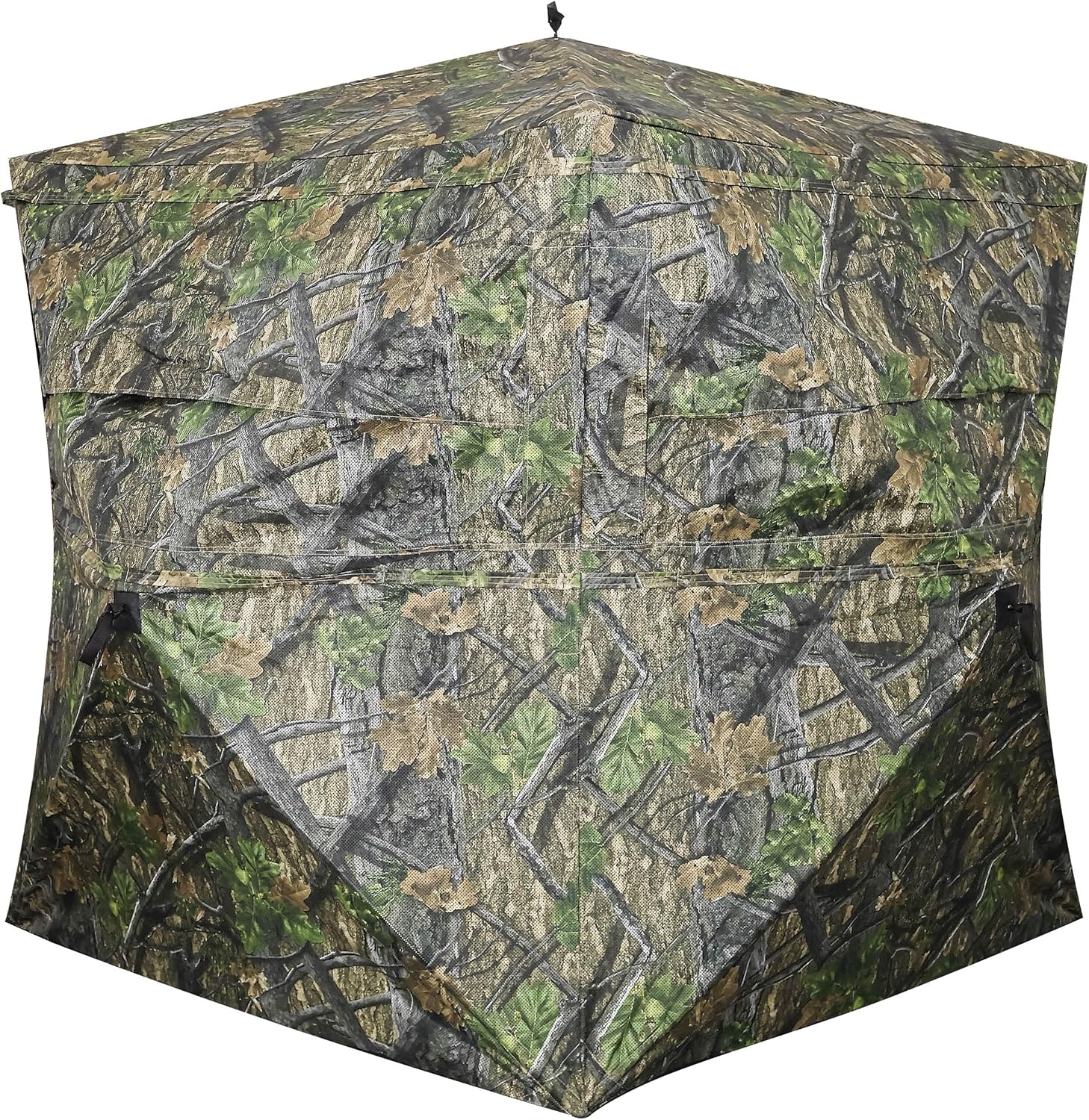 AUSCAMOTEK See Through Ground Blind for Deer Hunting, 2-3 Person Pop-Up Camouflage Blind