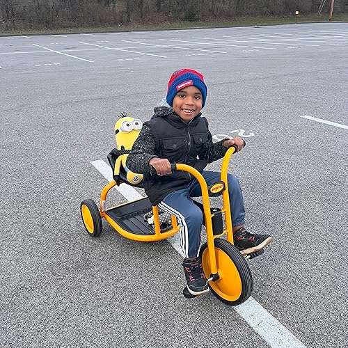 Miniatura 9 de Children's Factory MyRider Chariot Bike para hasta dos pasajeros, triciclo para niños a partir de 3 años, soporta hasta 140 libras, color amarillo