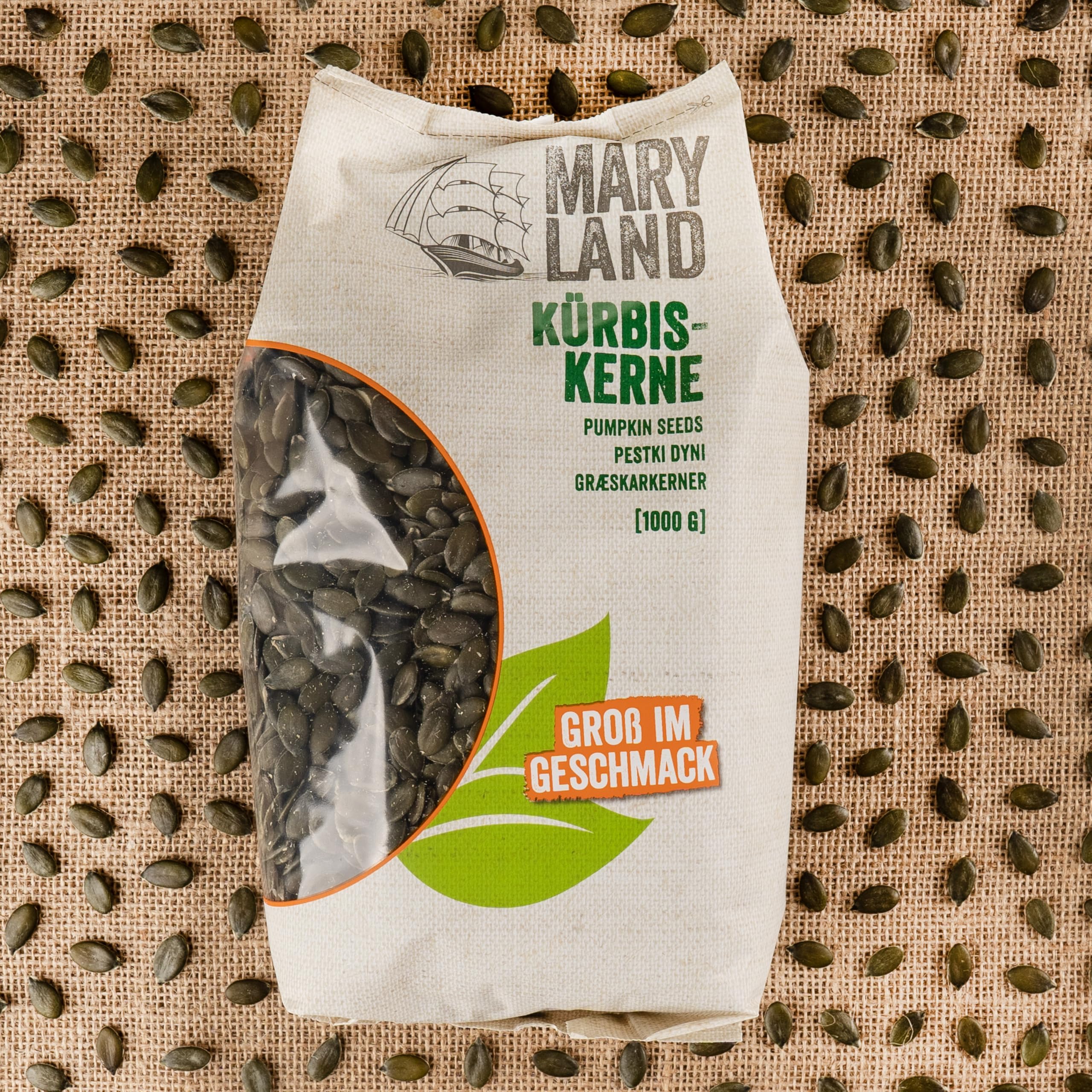 Maryland Kürbiskerne 1000g Vorratspackung im 4er Pack | 4 x 1000g | naturbelassen, vegan, frei von künstlichen Aromen, ohne Zusatzstoffe