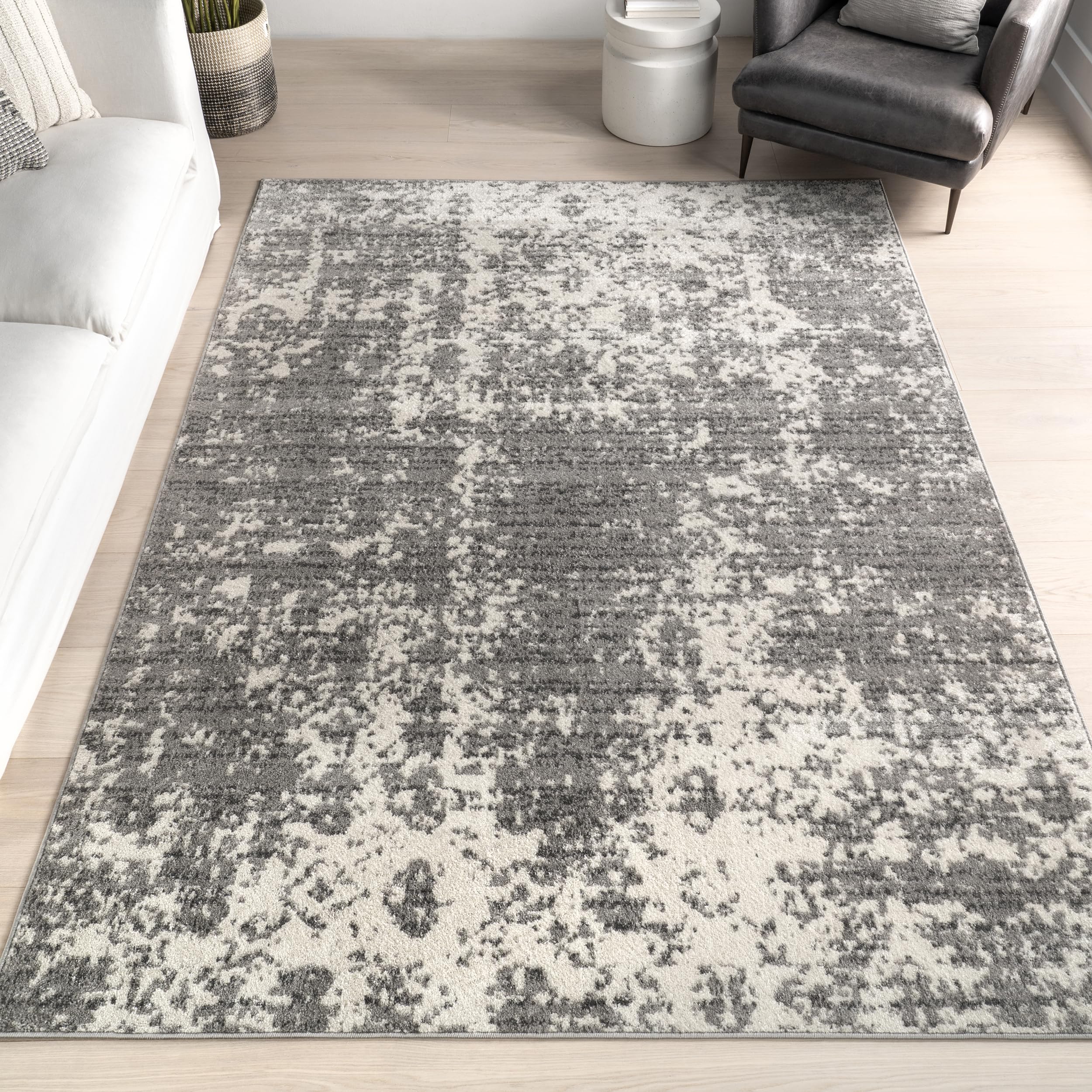 nuLOOM Deedra Modern Abstract Area Rug - 2x3 Accent Rug Modern/Contemporary Grey/Ivory Rugs for Living Room Bedroom Dining Room Entryway Kitchen