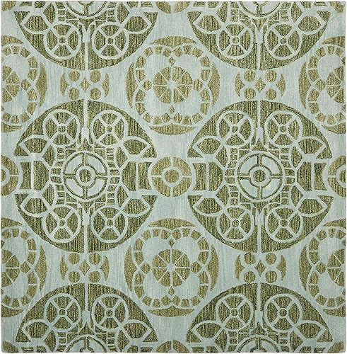 Miniatura 10 de SAFAVIEH Wyndham Collection - Alfombra de área de 5 x 8 pies, marfil y marrón, lana moderna hecha a mano, ideal para zonas de alto tráfico en sala