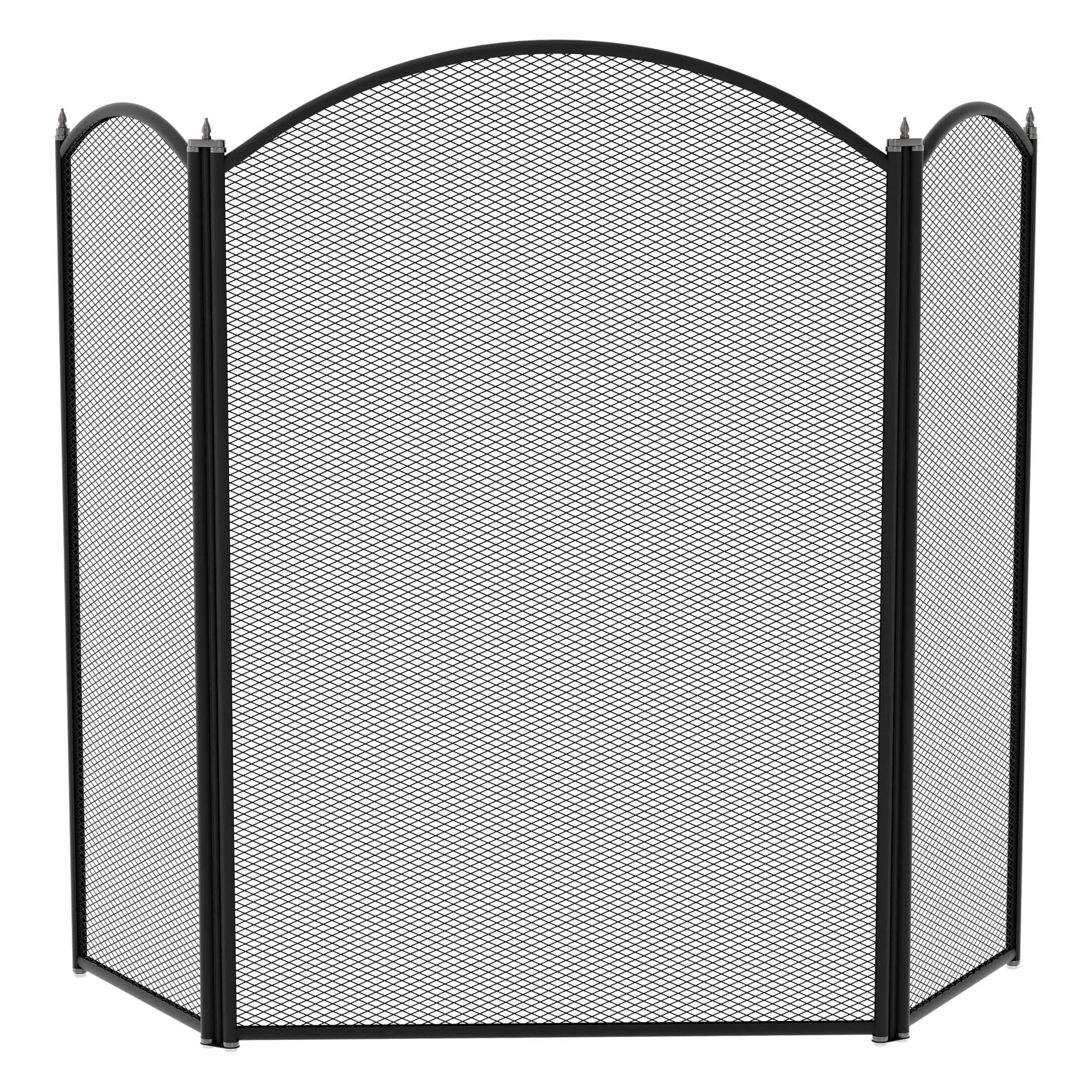 Fire Vida Selby 3 Panel Fire Screen Spark Fire Guard, Metal, Black