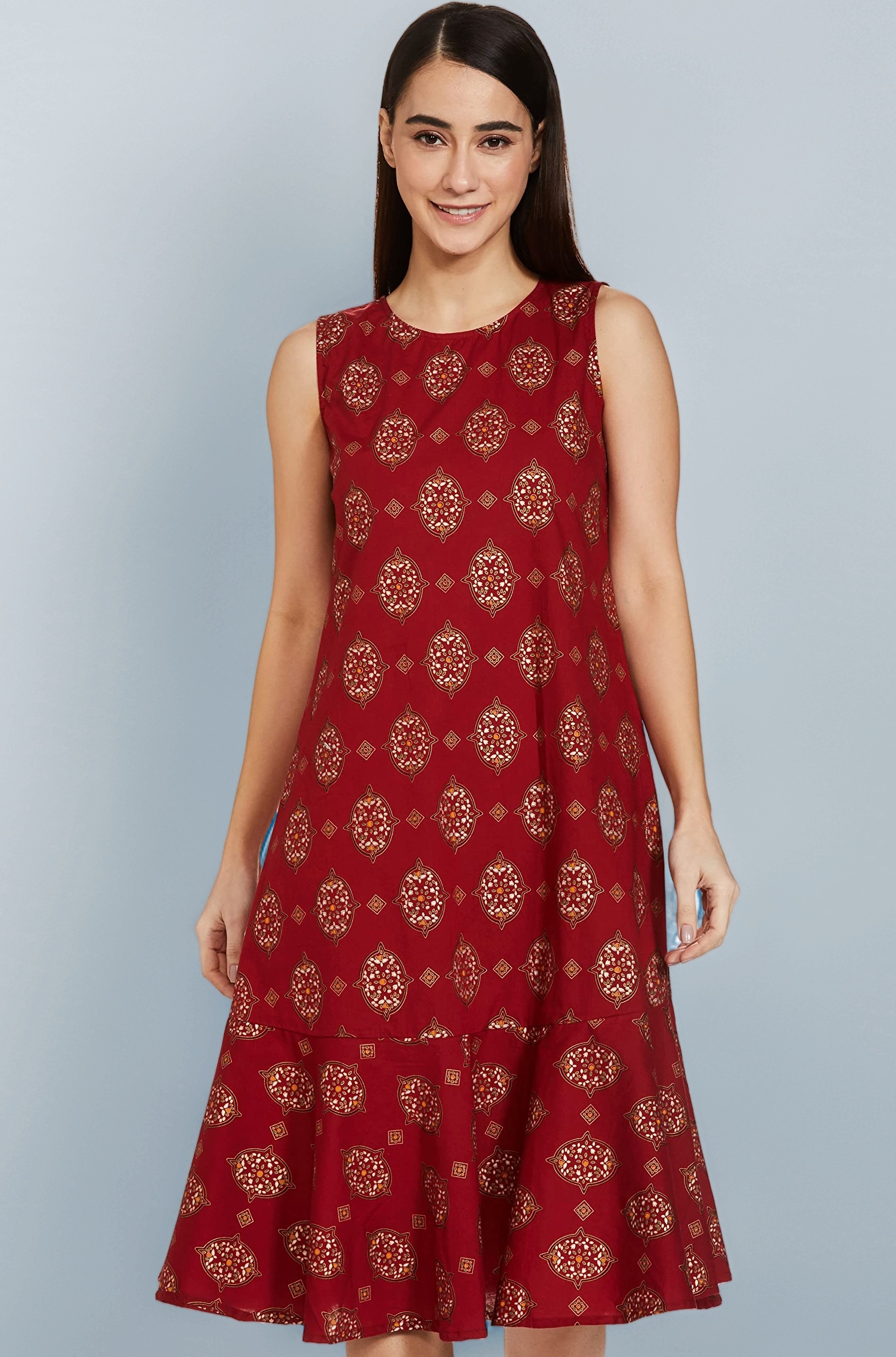 - Women's Rayon Knee-Length A-Line Dress (Available in Plus Sizes)