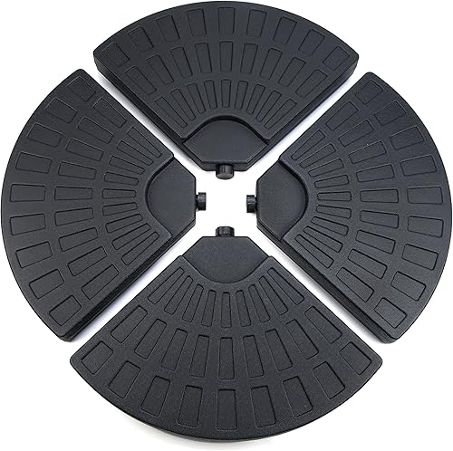 Miniatura 2 de Trademark Innovations Juego de 4 pesos de agua para paraguas voladizo, color negro