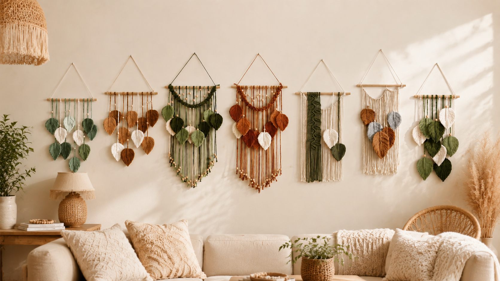 Amazon.com: Macrame Leaves Tapestry Wall Decor- Bohemian Woven