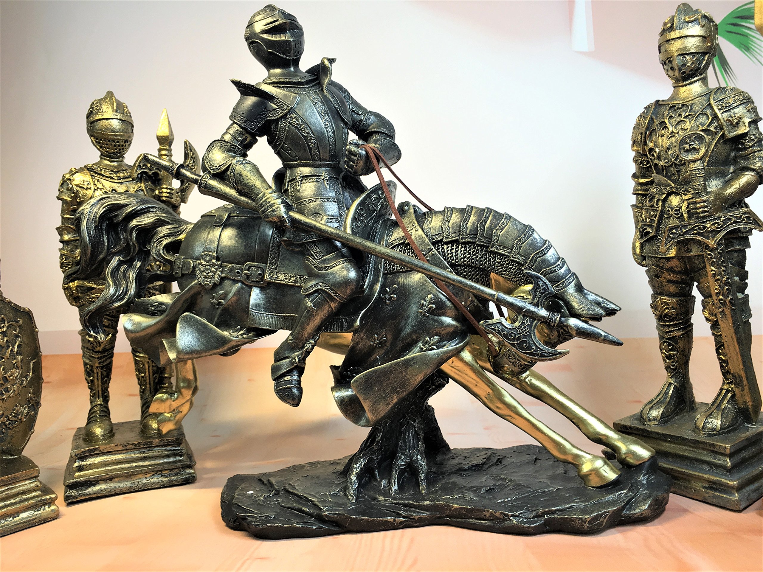 中世騎士ブロンズ像置物 騎士像 オブジェ 彫像 鎧 中世 ヨーロッパ 西洋風 インテリア 置物