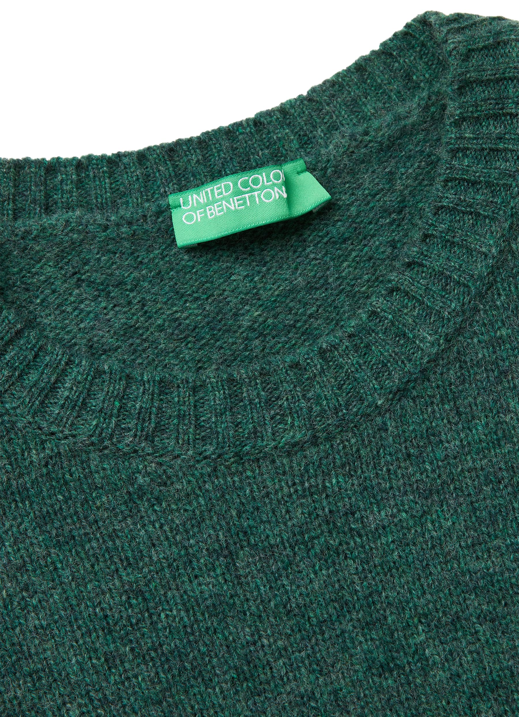 United Colors of Benetton Maglia G/C M/L 103ME1N23 Maglione, Verde, S Donna