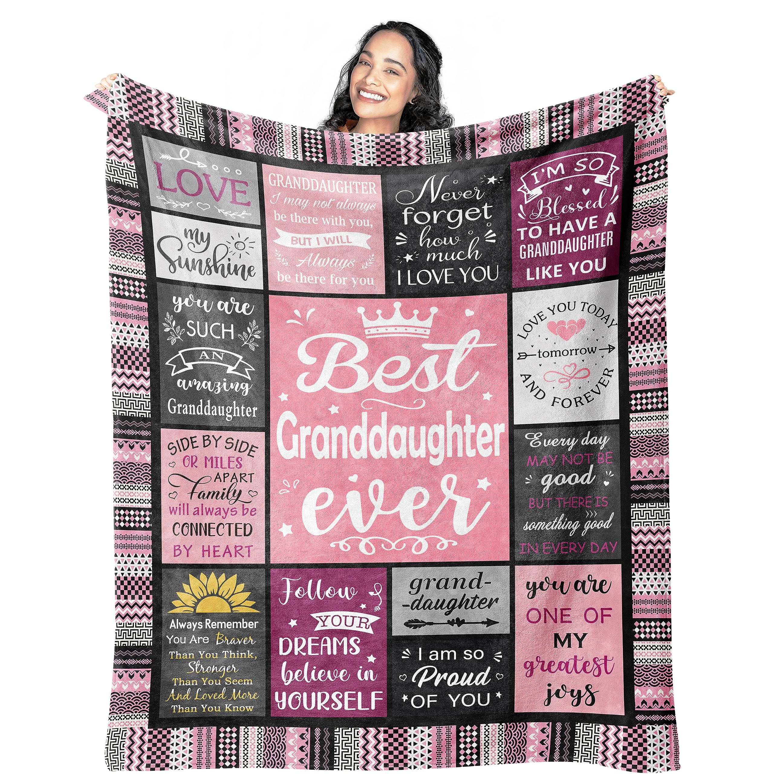 Granddaughter Gifts from Grandma Grandpa Nana, Christmas Graduation Birthday Gifts for Granddaughter Blanket 60"x50"