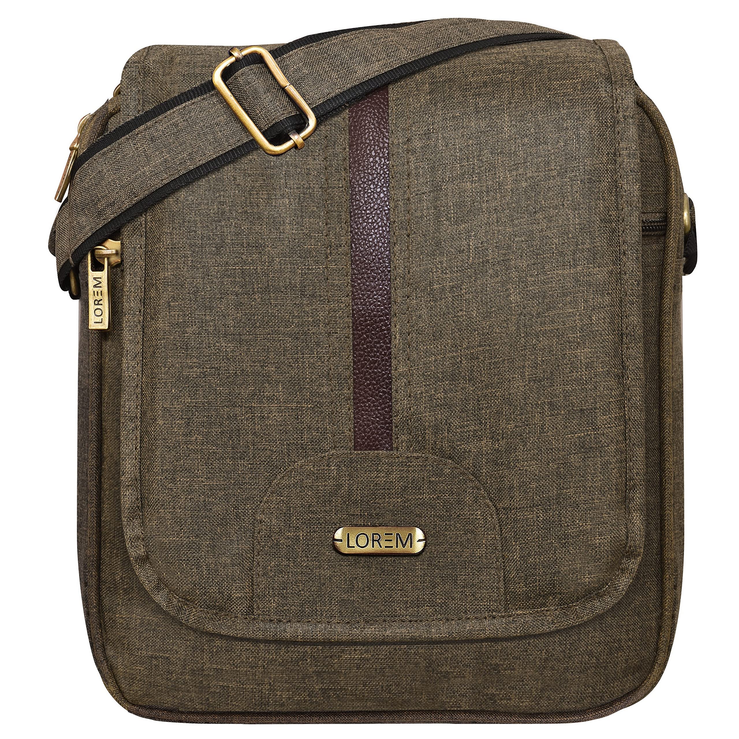 LOREM Tan Casual Faux Leather Cross Body Sling Bag For Men SL01-image-19
