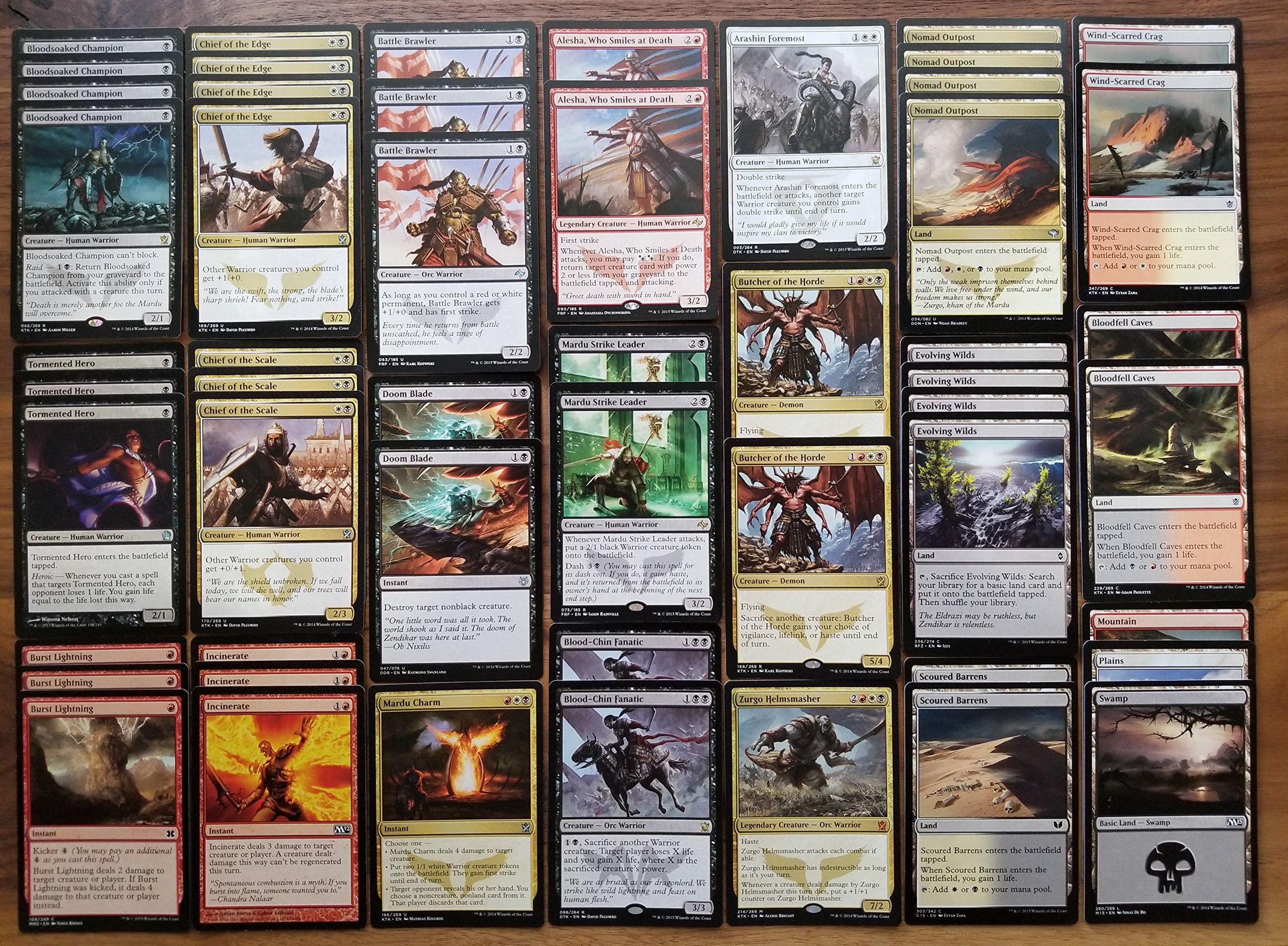 Amazon.com: Magic the Gathering Mardu Black Red White Aggro Custom Magic  Deck : Toys & Games