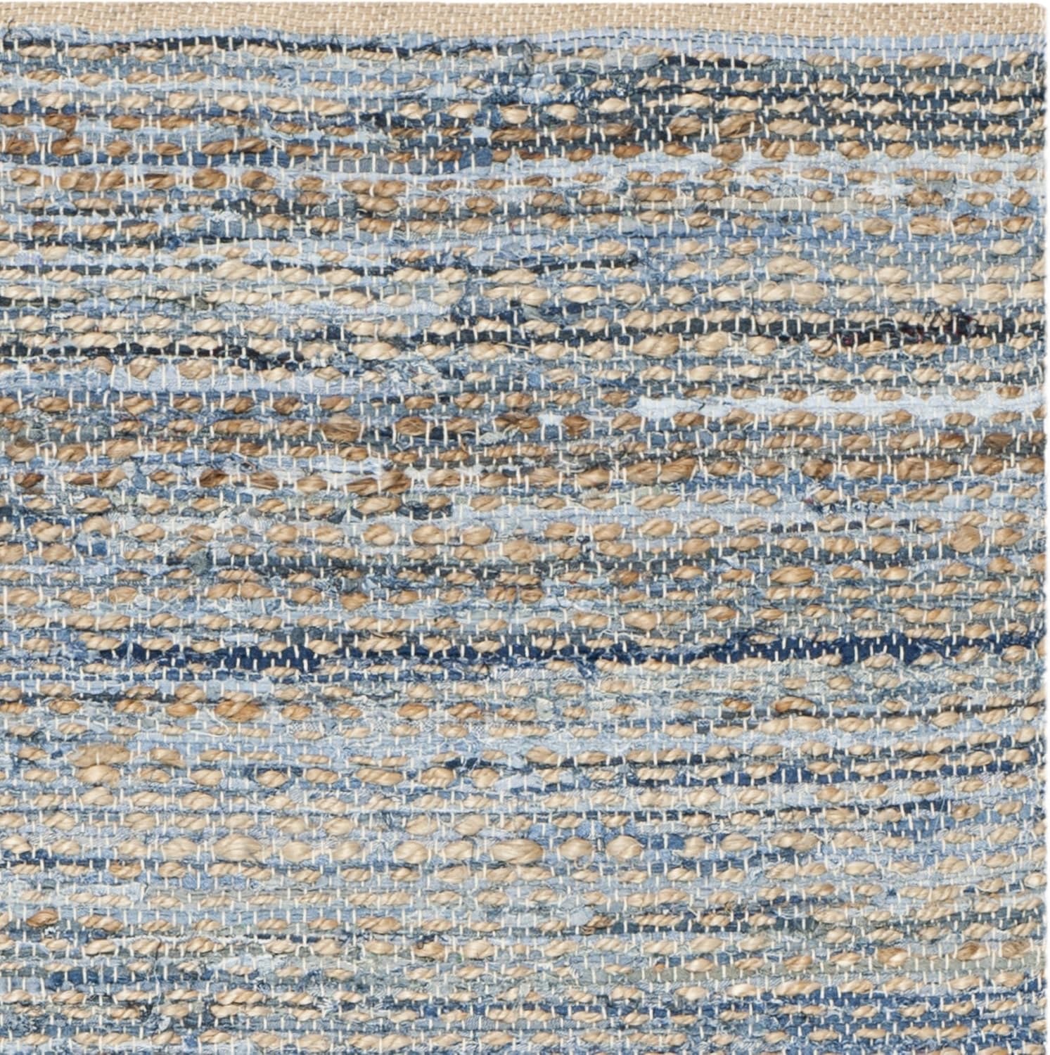 Cape Cod 5'x8' Natural and Blue Wool Area Rug