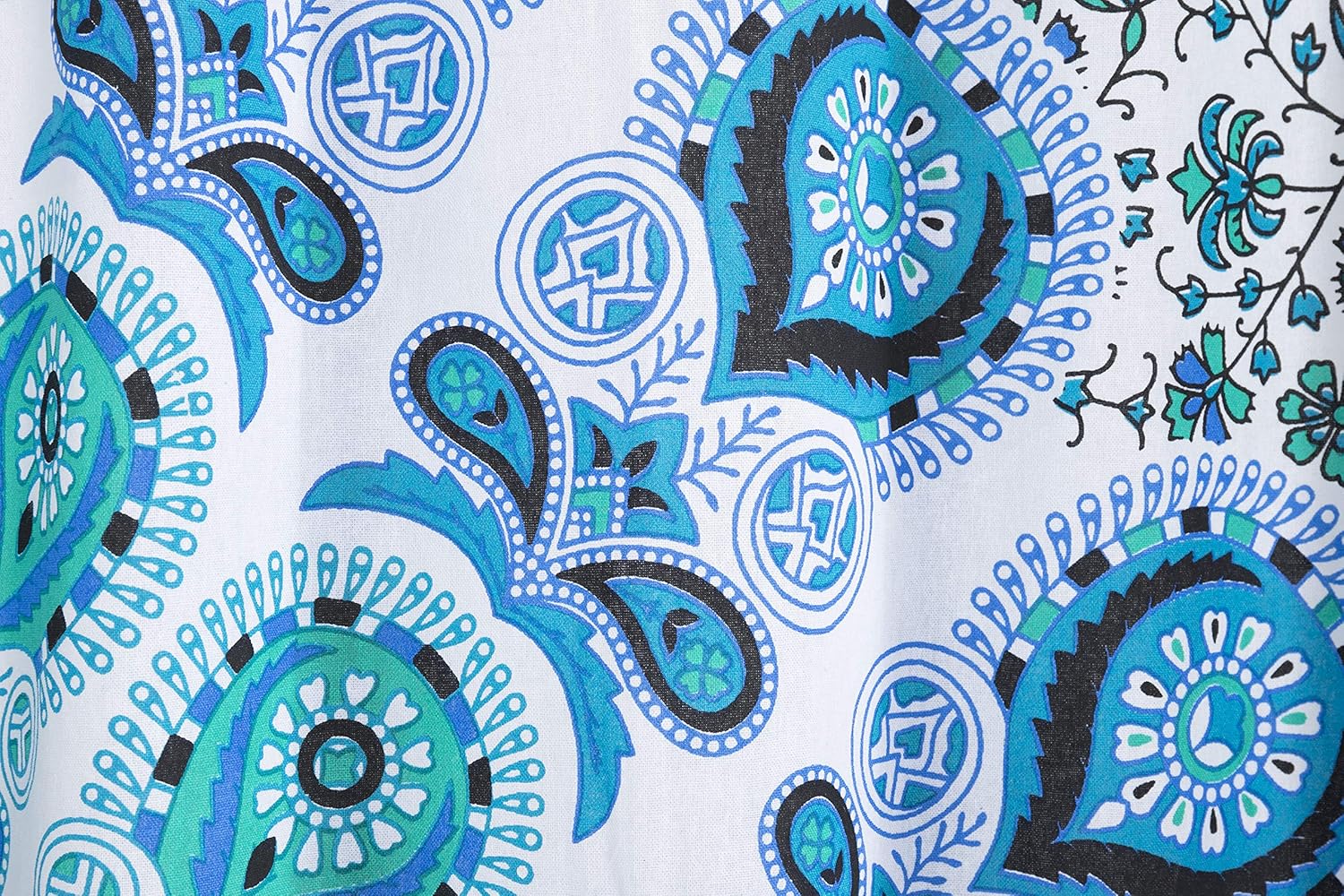 Popular Handicrafts Indian Hippie Bohemian Beautiful Peacock Mandala Window Curtain Panels White Blue