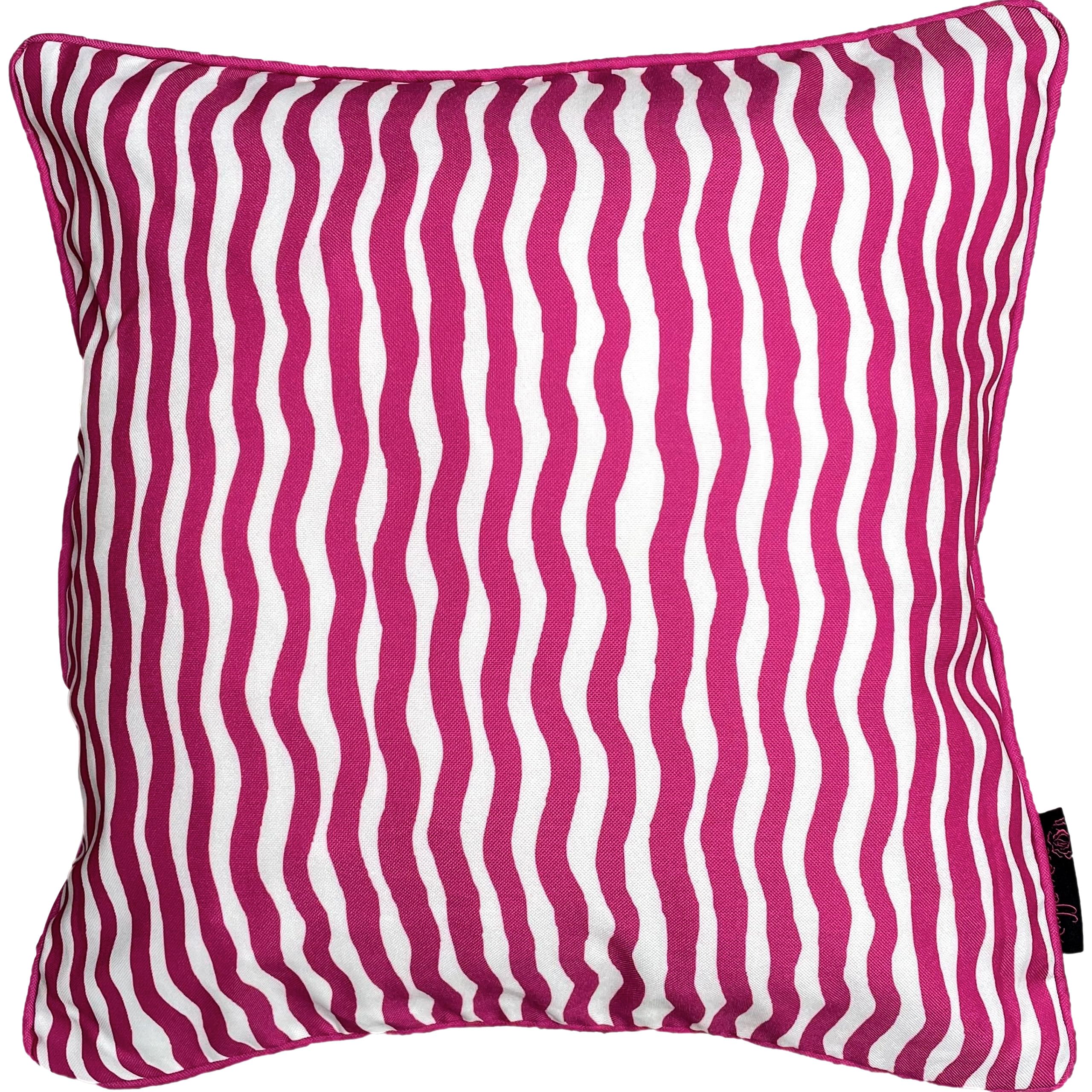 Ragged Rose Showerproof Garden Cushions- 44 cm x 44 cm Printed Stripe Sofa & Outdoor Cushions for Garden & Patio - Non-Fading & Reversible