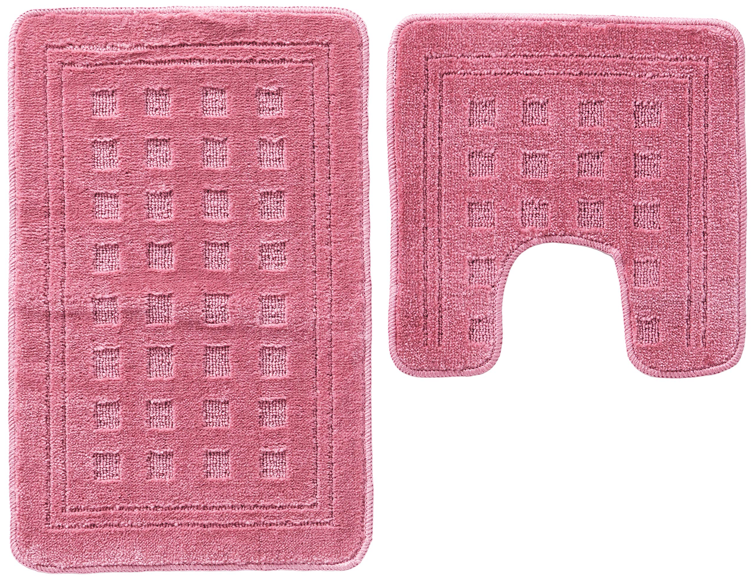 Tache 2 Piece Super Absorbent Solid Purple Pink Bathroom Mat Rug Set