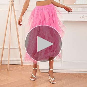 Women's Midi Length Skirt 3D Layered Solid Color Elastic