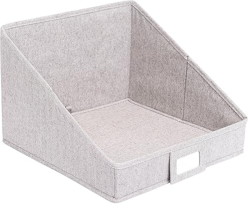 Internet’s Best - Canasta de almacenamiento de tela abierta - Caja de almacenamiento para estante de armario - Organiza sábanas, mantas, toallas,