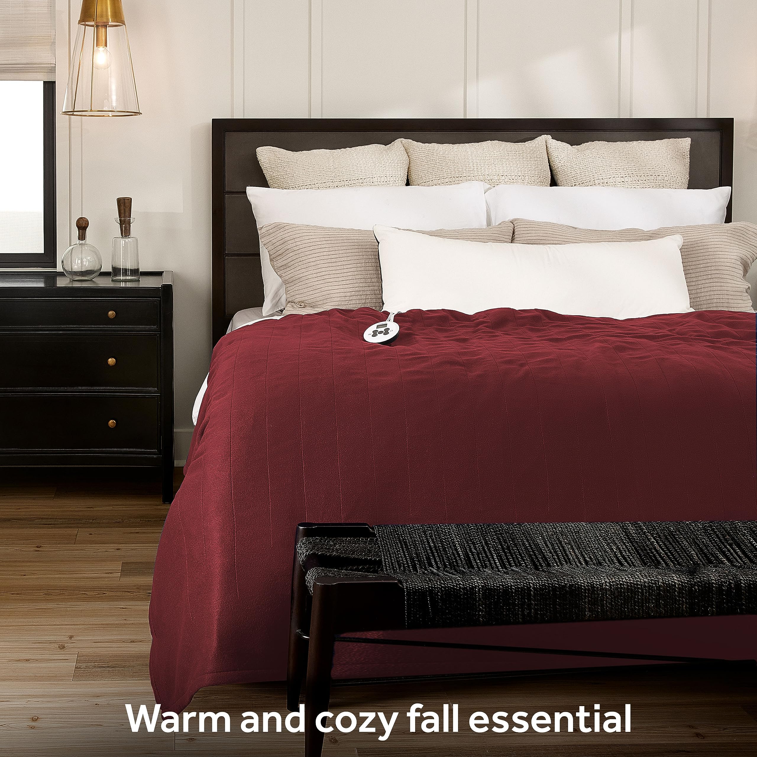 Sunbeam Heated Blanket, Polyester, Cabernet, Twin : Amazon.co.uk: Home u0026  Kitchen
