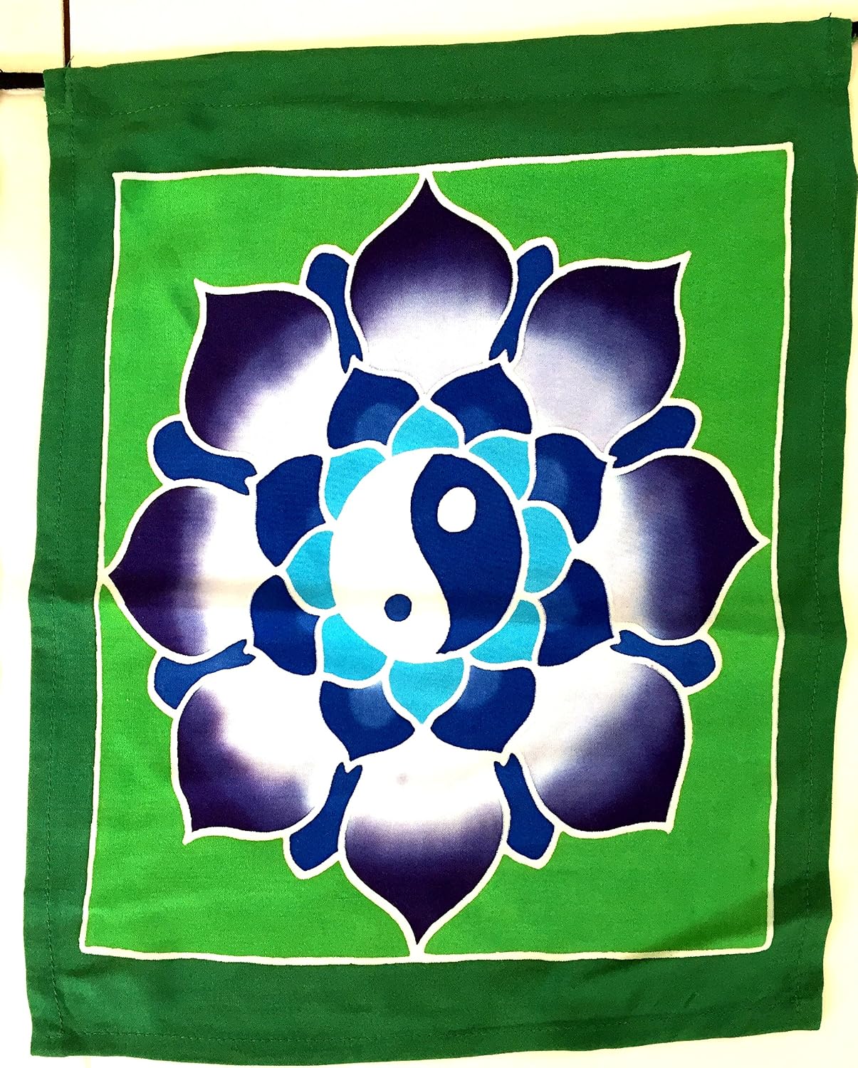OMA Chakra Prayer Flag 7 Chakra Wall Hanging Decor Yoga Meditation Decor, Batik Painted - SIZE XLG