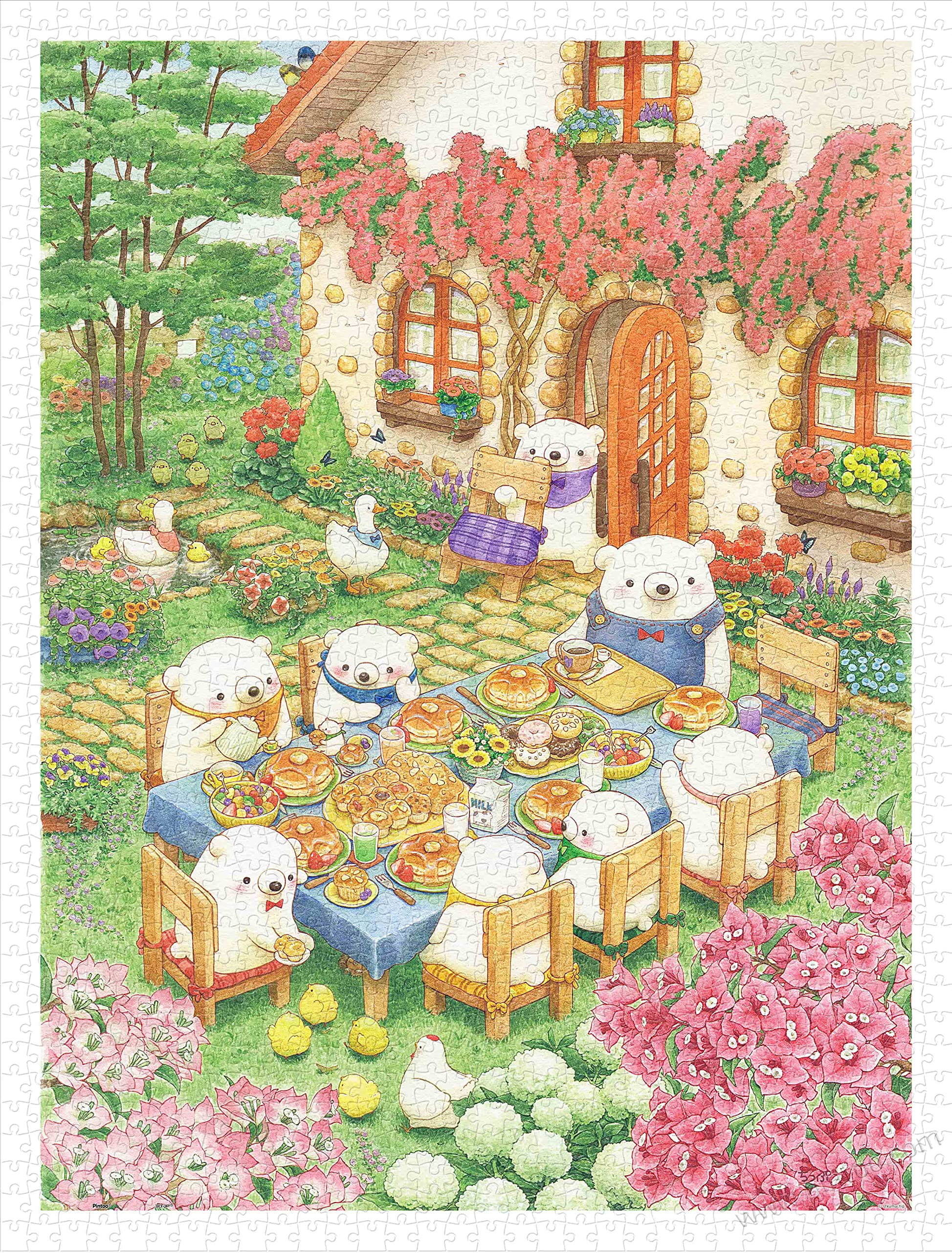 PintooJigsaw Puzzles 1200 Piece for Adults - ちっぷ - Pancake Party - Easy Storage Snug Interlocking Plastic Puzzle No Glue Required [H2795]