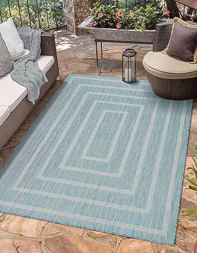 Vista 209 de Adiva Rugs - Alfombra para interior y exterior, tapete fácil de limpiar, resistente a la intemperie y las manchas, para comedor, patio, terraza