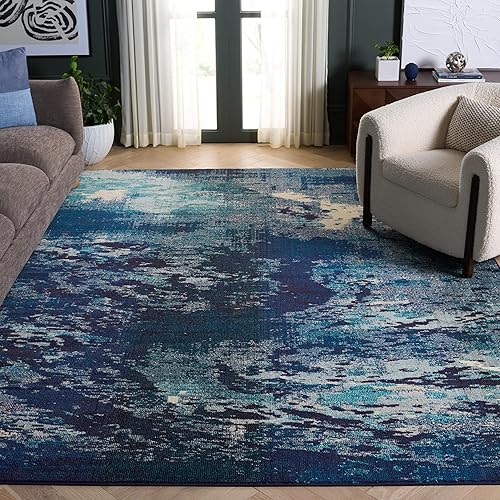 Miniatura 14 de SAFAVIEH Colección Madison - Alfombra decorativa de 4 x 6 pies, rojo y marfil, diseño moderno boho abstracto, no desprende pelusa y fácil de cuidar,