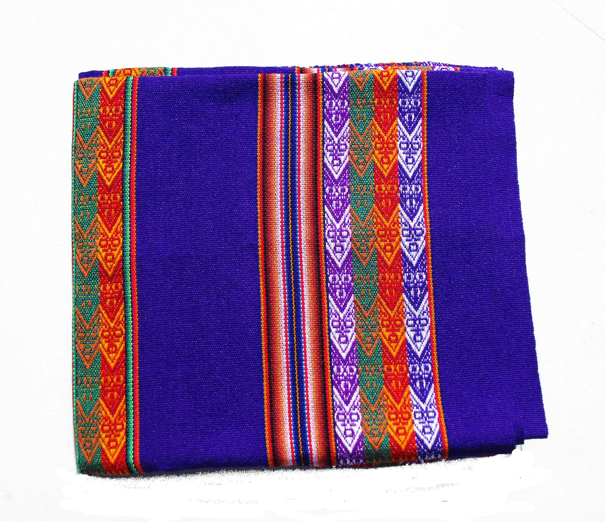 Art Break Purple Tablecloth Inka Peruvian Fabric Native Table Cover 48" x 42" Peru Bolivia Ecuador (Purple)