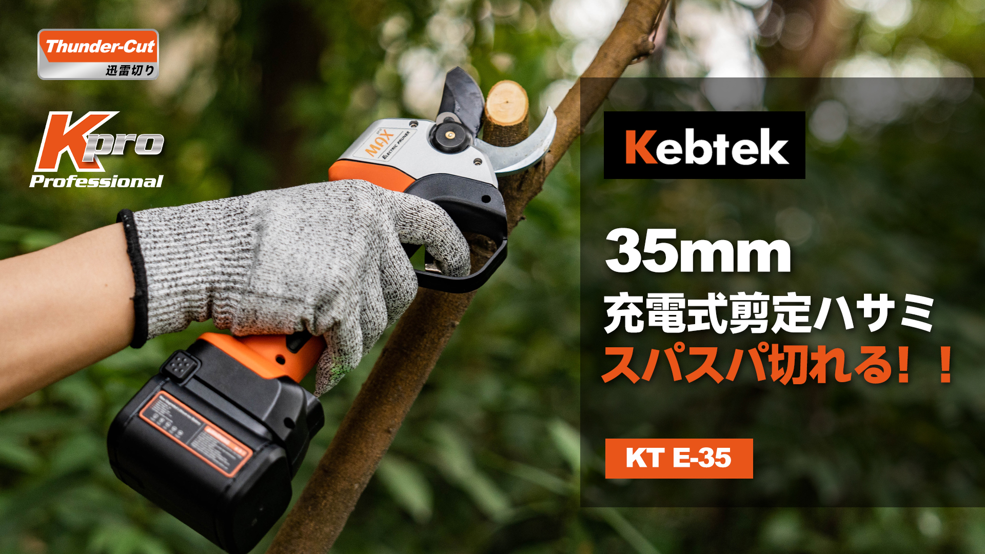 Amazon | 【引金連動機能】Kebtek 充電式剪定バサミ 切断径35mm