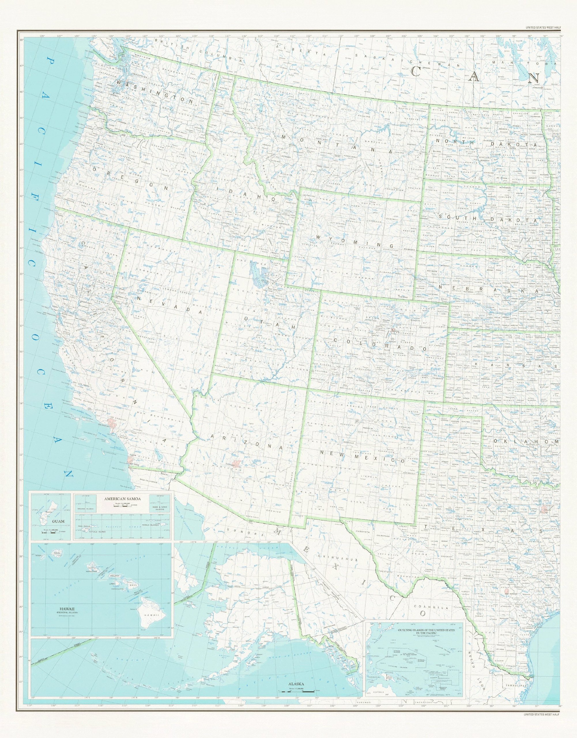 United States Map 2B Base Map (West Half, Dry Erase Laminated) (TUS5571)