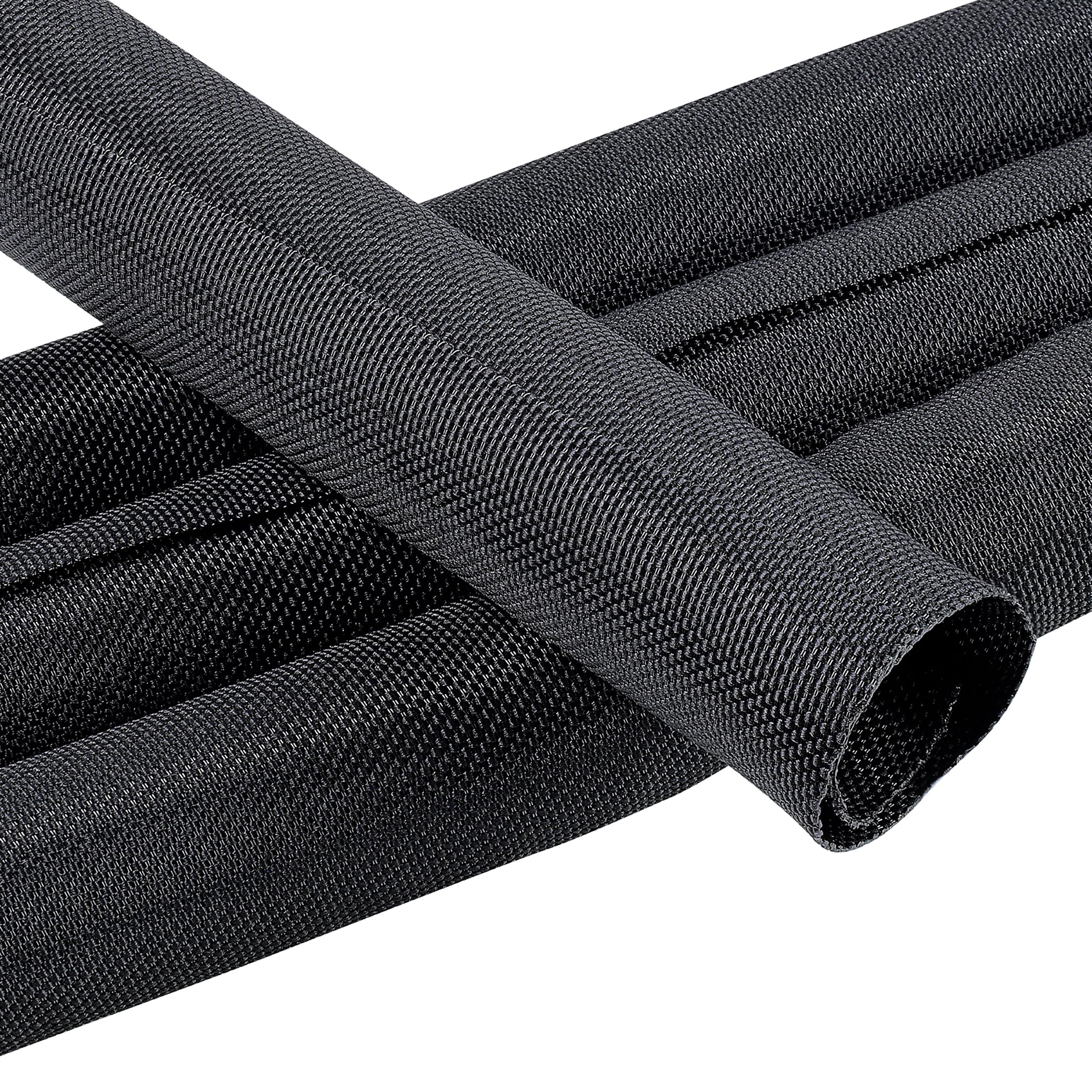 Telar de alambre dividido de malla para automóviles de 1 a 11 m | Mangas de cable trenzadas autoenvolventes negras, organizan cables de audio, vídeo, cuerdas de varios cables