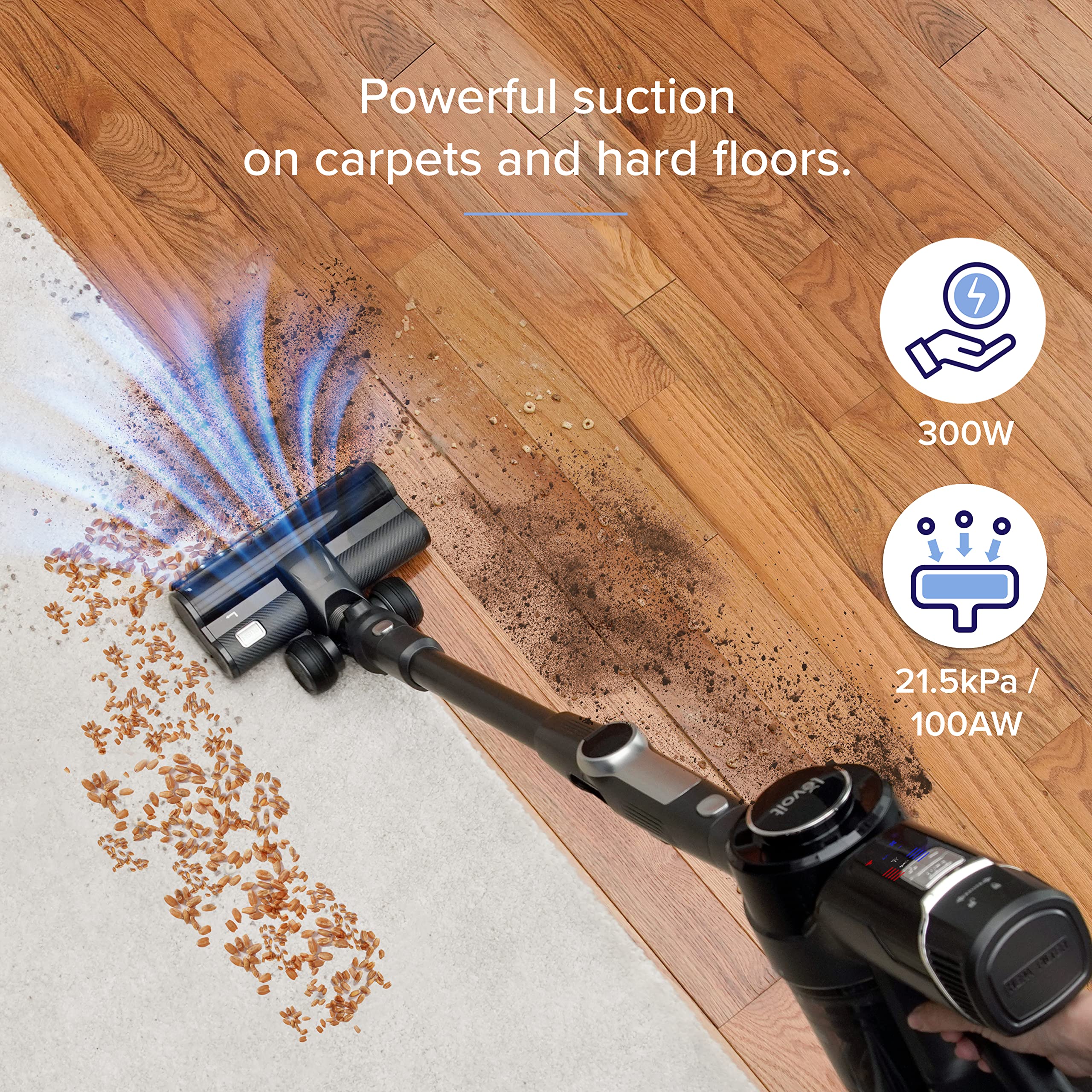 Aspirateur Balai Sans Fil LEVOIT 4 En 1 - Anti-Enchevêtrement, 50 Min Autonomie, Pour Poils D'Animaux