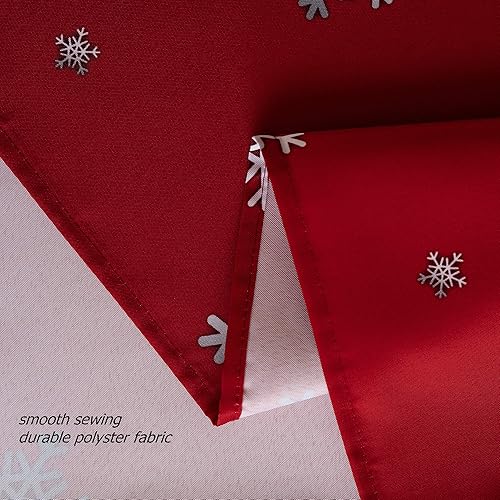 Miniatura 6 de Linnovo Mantel decorativo de Navidad resistente a las arrugas y al agua para mesas cuadradas y rectangulares mantel de tela de poliéster rojo 60 x