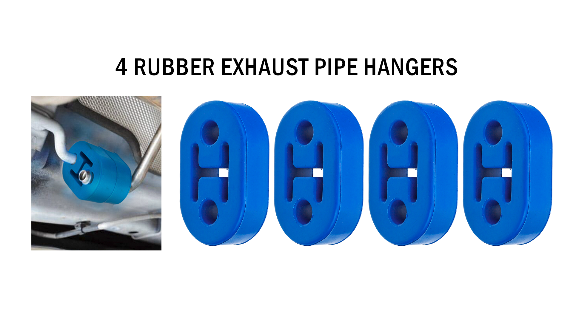 VGOL Lot De 4 Supports Caoutchouc Pour Pot D'échappement - 50/70 Mm