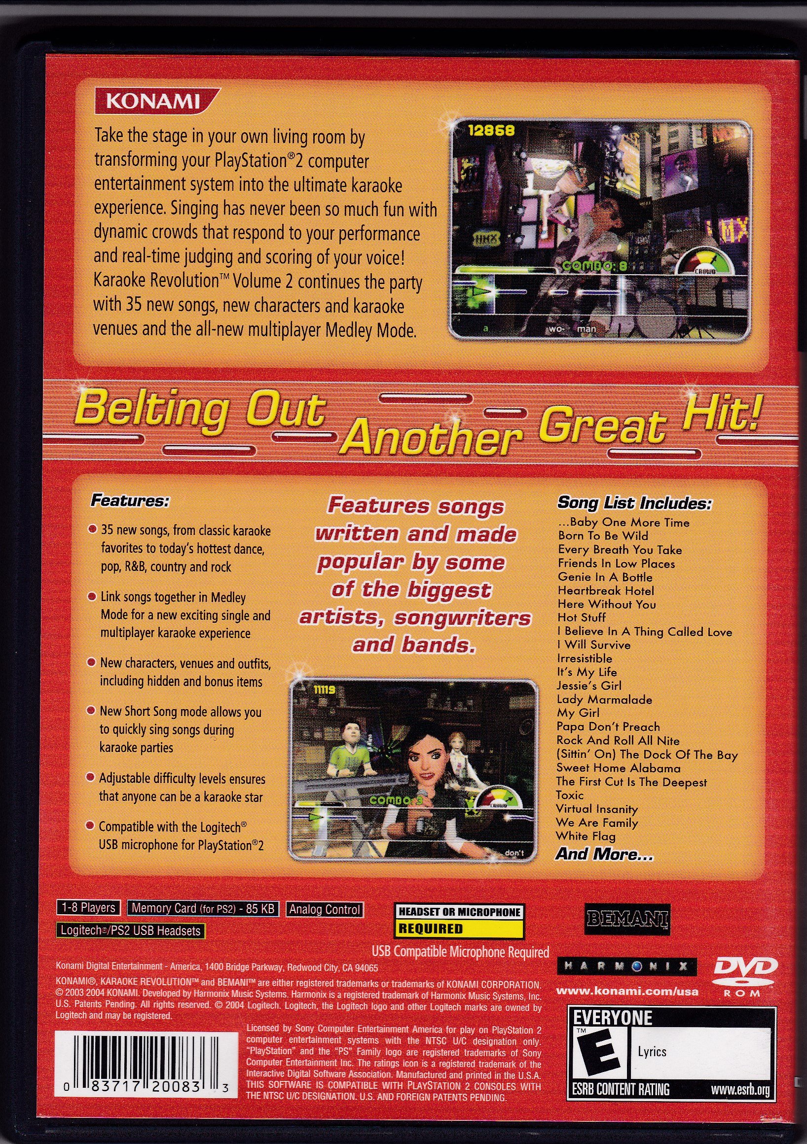 Amazon.com: Karaoke Revolution Volume 2 - PlayStation 2 : Video Games