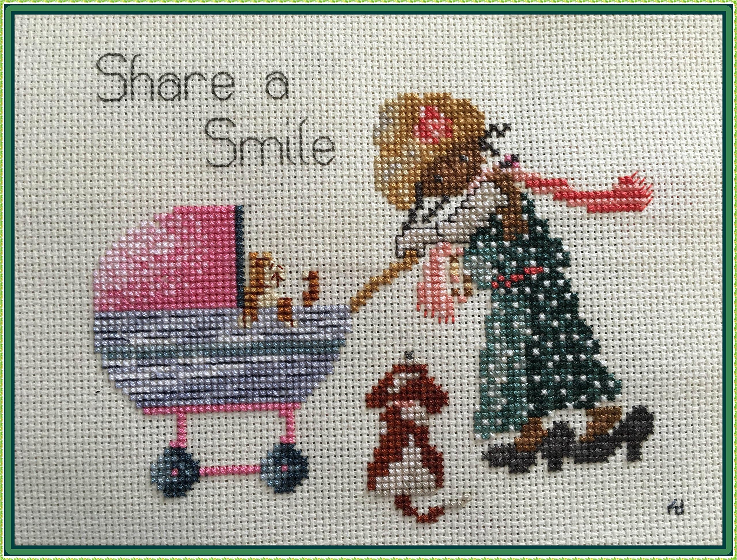 Share A Smile Completed Cross Stitch