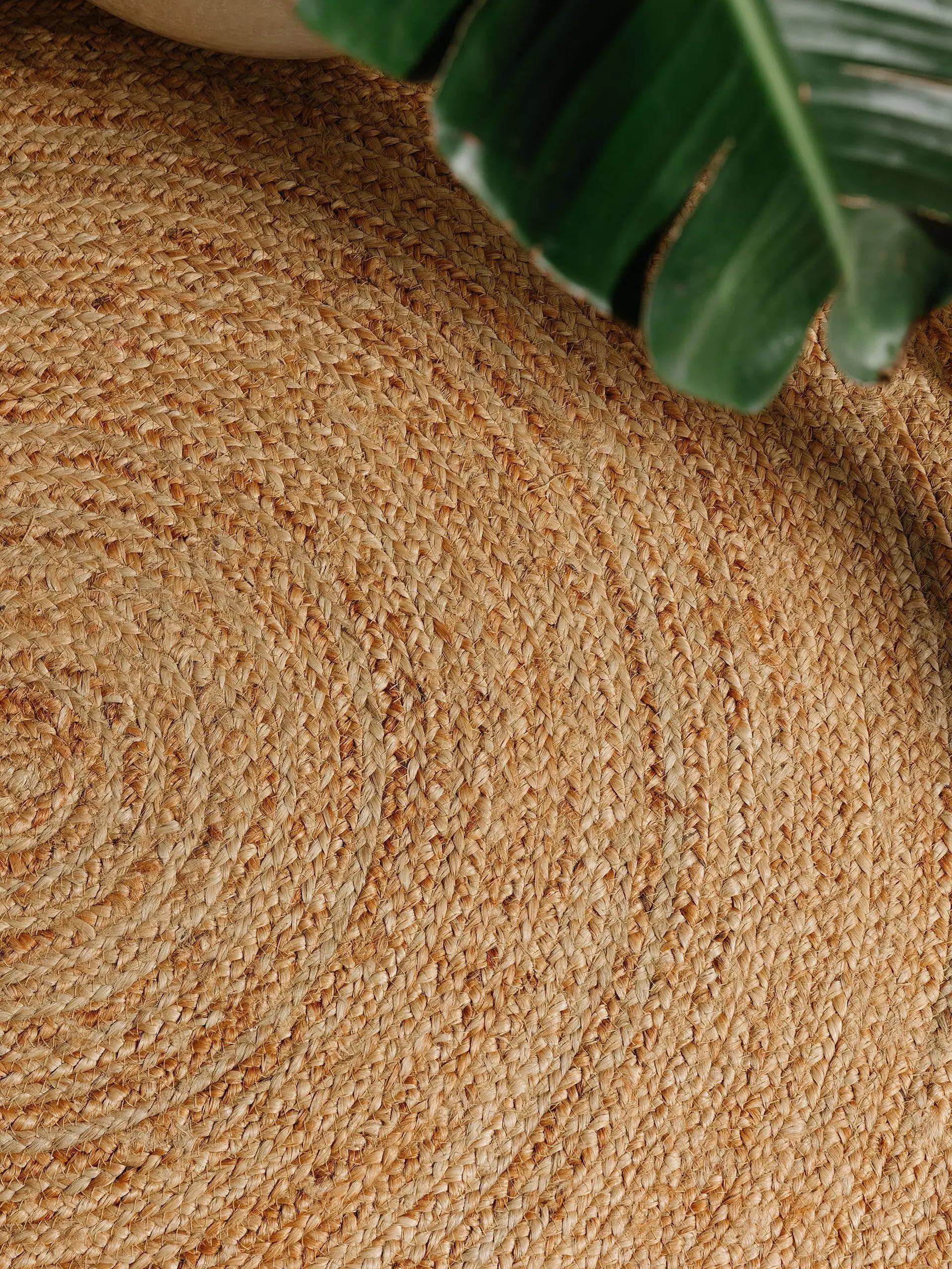 Tappeto di Iuta Naturale Indiano - 100% Iuta Moderno per Soggiorno e Camera da Letto - Soggiorno, Camera da Letto, Corridoio e Cucina. (Naturale, 120CM)
