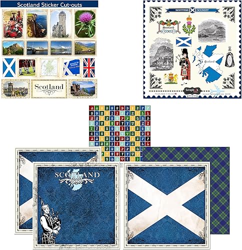 Scrapbook Customs Kit de álbumes de recortes de papel y pegatinas temáticos, Scotland Sightseeing