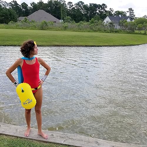 Miniatura 7 de Burbuja de natación para nadadores y triatletas en aguas abiertas. Sé brillante, sé visto y sé más seguro con la nueva ola mientras nadas al aire